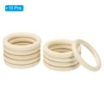 thumbnail image 3 of Anillos de madera de 75 mm de Uxcell, 10 mm de grosor, paquete de 15 anillos de madera natural sin terminar, 3 of 7