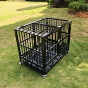 Walnest 37 Heavy Duty Dog Playpen Crate Kennel Cage with Tray & Wheels,Medium