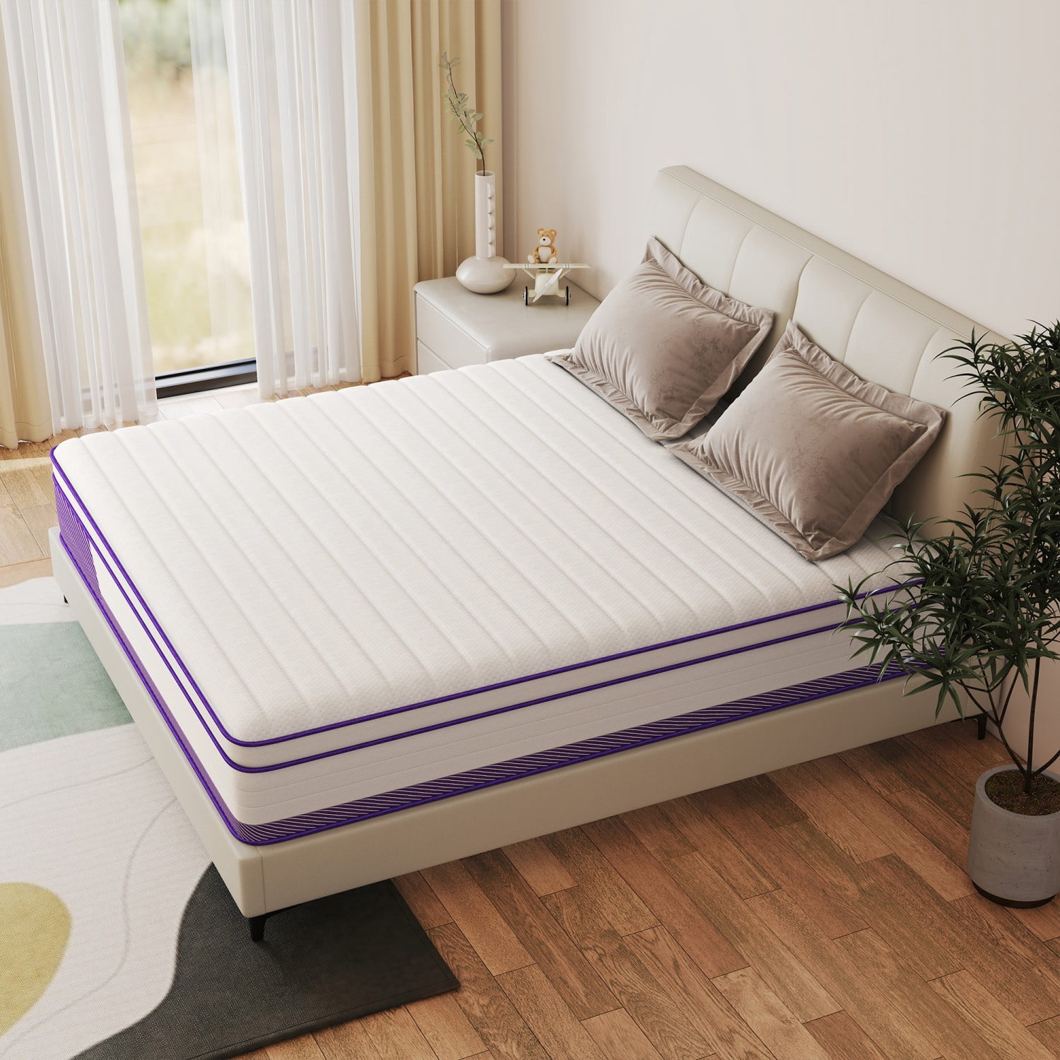 AMENDPATURE 12-inch Twin Hybrid Mattress,Memory Foam & Pocketed Springs,Motion Isolation,CertiPUR-US Certified in a Box,Medium Tension，Adult