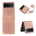 thumbnail image 1 of SaniMore for Samsung Galaxy Z Flip 4 6.7" 2022 Case, PU Leather Embossed Mandala Stylish Shockproof TPU Inner Shell Crossbody Lanyard Folding Shockproof Protective Cover for Galaxy Z Flip 4, Rosegold, 1 of 6