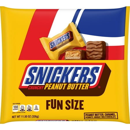 Snickers Crunchy Peanut Butter Squared Fun Size Chocolate Candy-11.5oz