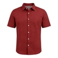 thumbnail image 6 of Trgacdwlo S-5XL Red Button Down Shirt Men Collared Short Sleeve Men Dress Shirt Big and Tall Summer Beach Casual Shirts for Men, 6 of 7