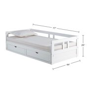 Melody Twin to King Extendable Day Bed with Storage White
