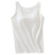 thumbnail image 1 of Camiseta sin mangas para mujer con sujetador incorporado: camisola acolchada para hacer ejercicio, color liso, tallas grandes, apta para todas las estaciones, 1 of 4