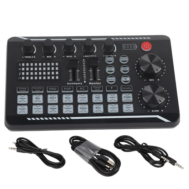Carte son F998 Live 16 bits 44,1 kHz, mixeur o multifonction double canal pour ordinateurs et téléphones portables