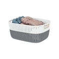 thumbnail image 6 of Simplify 2-Tone Plastic Decorative Large Storage Basket in Grey, 6 of 10