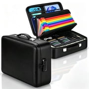 Fireproof Document Box With Combination Lock， Panbear Fire Proof Safe For Home Documents Fireproof Water Resistant Hard Case Safe Box For Important Documents Certificates Laptop Passports (Black)