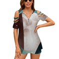 thumbnail image 1 of Fly Me To The Moon Ruffle Short Sleeve T Shirt Women Summer T Shirts V Neck Tee Tops Themoverywhere Vector Digitalart, 1 of 5