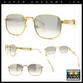 thumbnail image 5 of Mens Luxury Oversize Wood Buff Rectangle OG Gangster Sunglasses Gold White - Clear Mirror, 5 of 7
