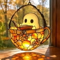 thumbnail image 5 of 2026 Halloween Reading Ghost Acrylic Suncatcher , Summerween Decor Signs for Window Hanging Ornament, Art Garden Decor for Book Lover, 5 of 8