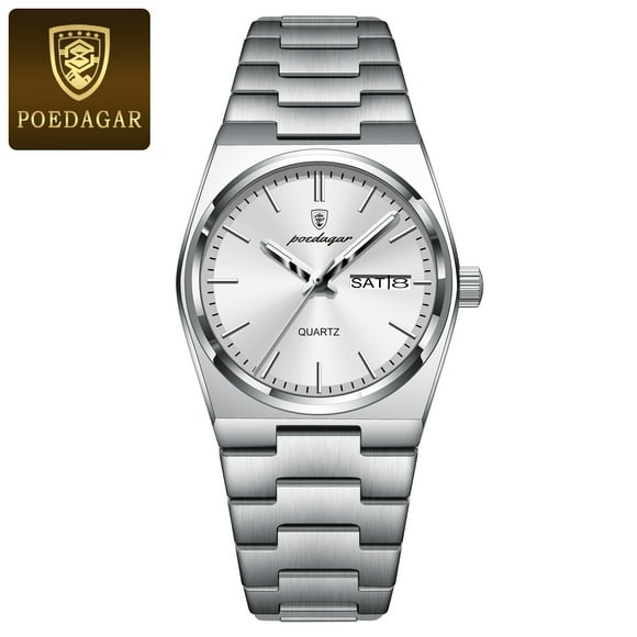 POEDAGAR Montre Élégante pour Femme Dames Quartz Étanche Acier Inoxydable Montres pour Femmes