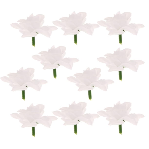 10x Rosas Artificiales Gloria Cabezas de Pinza de cabellero decoración Artesanía Flores artificiales