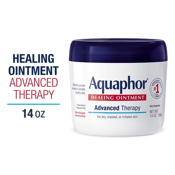 Aquaphor Healing Ointment Skin Protectant for Dry, Cracked, Irritated Skin, Fragrance Free, 14 oz