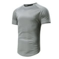thumbnail image 2 of kpoplk Male Summer Casual Print T Shirt Men's Loose Casual Comfortable Crew Neck Top Fashion Short Sleeved T Shirt Summer(Grey,XXL), 2 of 6
