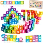 AUTOVISUM Magnetic Building Blocks Set, Magnetic Alphabet & Numbers Montessori Learning Toys, for Kids Educational Construction Travel Toys for Boys Girls 216 in 36 pcs