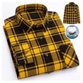 thumbnail image 2 of FJUCHAI Mens Plaid Cotton Shirts Casual Slim Fit Long Sleeve Button Down Dress Shirts, 2 of 8