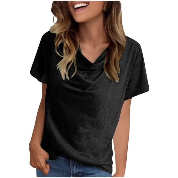 yunLCZ Basic Women's Tees Everyday Low Price Solid Color Casual Fashion Short Sleeved Women's Top Everyday wear simple women's T-shirts