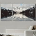 thumbnail image 2 of wall26 - 3 Piece Canvas Wall Art - Snow Mountain with Reflection in The Lake - Modern Home Art Stretched and Framed Ready to Hang - 16"x24"x3 Panels, 2 of 5