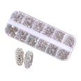 thumbnail image 5 of SmartBy 1 Set Round Nail Art Rhinestone Kit 12 Grids Assorted Size Decoration Fake Gems DIY Nail Design Crafting Glass Flatback Rhinestones, 5 of 7