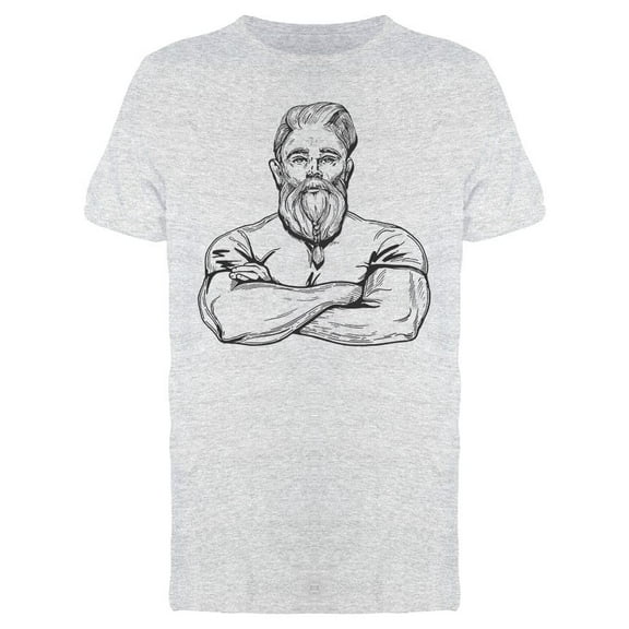 Strong Bearded Man T-Shirt Men -Image by Shutterstock, Male Large