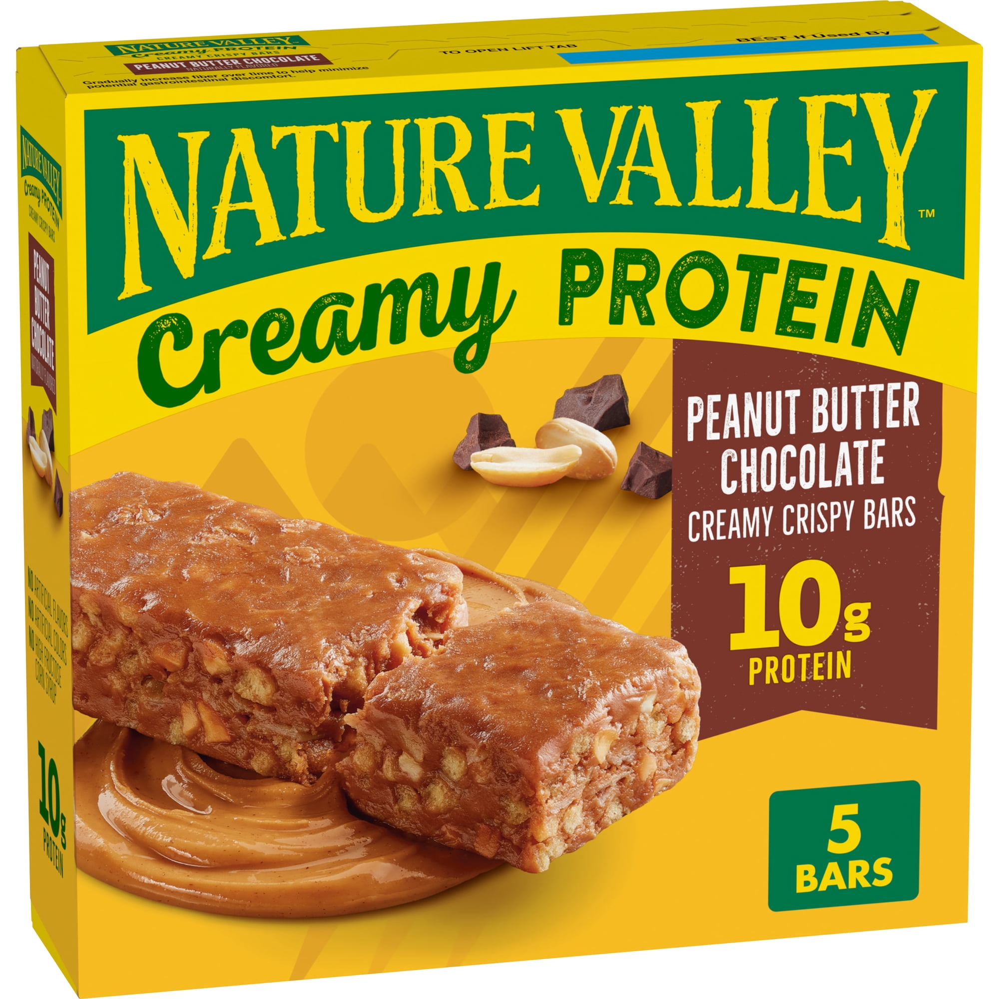 Nature Valley Creamy Protein Bars, Peanut Butter Chocolate, 10g Protein, 5 Bars, 7.45 oz