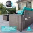 thumbnail image 2 of 2 Sets of 6-Piece PE Rattan Patio Furniture Set, Waterproof Wicker Sectional Sofa with Coffee Table & Cushions, Outdoor Conversation Set for Garden/Poolside,greenb, 2 of 8