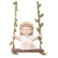 thumbnail image 3 of Estatua de niña columpiándose en una hamaca de jardín, figura decorativa, regalo, figura colgante para Blanco, 3 of 9
