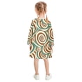 thumbnail image 3 of long-sleeved dress Abstract Pattern Chocolate Swirl A-line dress with ribbed cuffs Soft and comfortable, 3 of 6