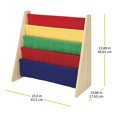 thumbnail image 2 of Whitmor Traditional Decor Kids 5 Nylon Pocket Wood Book Stand / Organizer - Red, Yellow, Green, Blue, 2 of 7