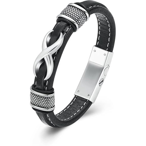 Infinity Leather Cremation Urn Bracelet for Ashes Women Men Infinity Cuff Urn Bracelet for Ashes Memorial Ashes Bracelet