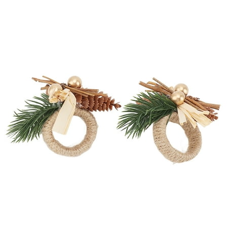 

2Pcs Napkin Ring Pinecone Decoration Napkin Ring Holder Dinner Settings for Party Festival