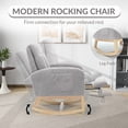 thumbnail image 4 of Modern Nursery Rocking Chair, Teddy Upholstered Rocker Recliner with Adjustable Footrest & Side Pocket, Comfortable Rocker Glider for Living Room, 4 of 13