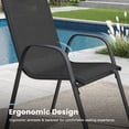thumbnail image 4 of DIFY 7-Piece Patio Dining Set for 6, 50" Metal Round Table with 6 Stackable Chairs, Black&Black, 4 of 8