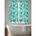 thumbnail image 6 of Sheer Curtains 63 Inches Long, Teal Geometric Light Filtering Window Curtains for Living Room/Bedroom, Modern Morocco Abstract Art Rod Pocket Voile Sheer Curtain Drapes, 52"W x 63"L, 2 Panels, 6 of 8