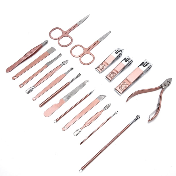 Kit De Herramientas De Manicura, Kit De Cortador De Uñas, Cortauñas De 18 Piezas, Pinzas Para Cutículas, Para Uñas De Los Pies EOTVIA No