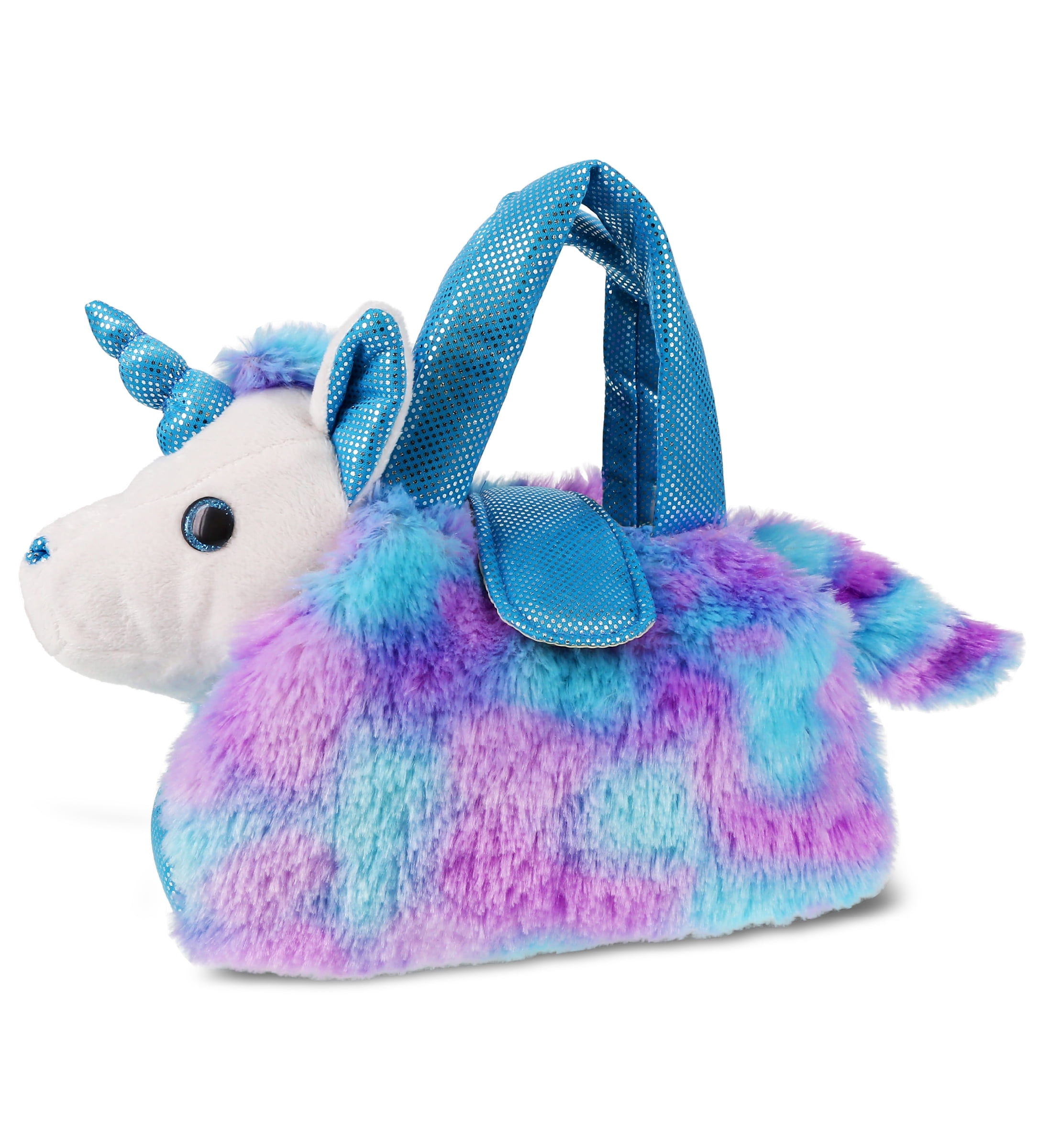 DolliBu Pink Unicorn Plush Purse Pet Carrier - Cute Unicorn Stuffed Animal  Purse Bag For Girls, Removable Rainbow Unicorn Plush in Purple Leather  Handbag for Dress Up, Pretend Play, and Travel -