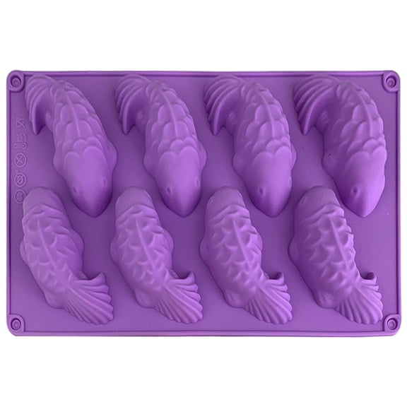 3D Fish Shaped Jelly Molds PP Plastic Chocolate/Candy/Fondant/Mousse Making Mold Fish Silicone Mold Carp Mould for Soap, Ice Cube, Plaster Cake Decoration, Cake Topper, DIY, Art Crafts, Sugarcraft