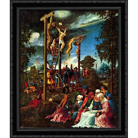Calvary 28x34 Large Black Ornate Wood Framed Canvas Art by Albrecht Altdorfer