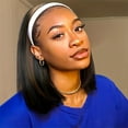”10”” Chic Straight Bob Wig for Women Easy Wear Headband NoLace