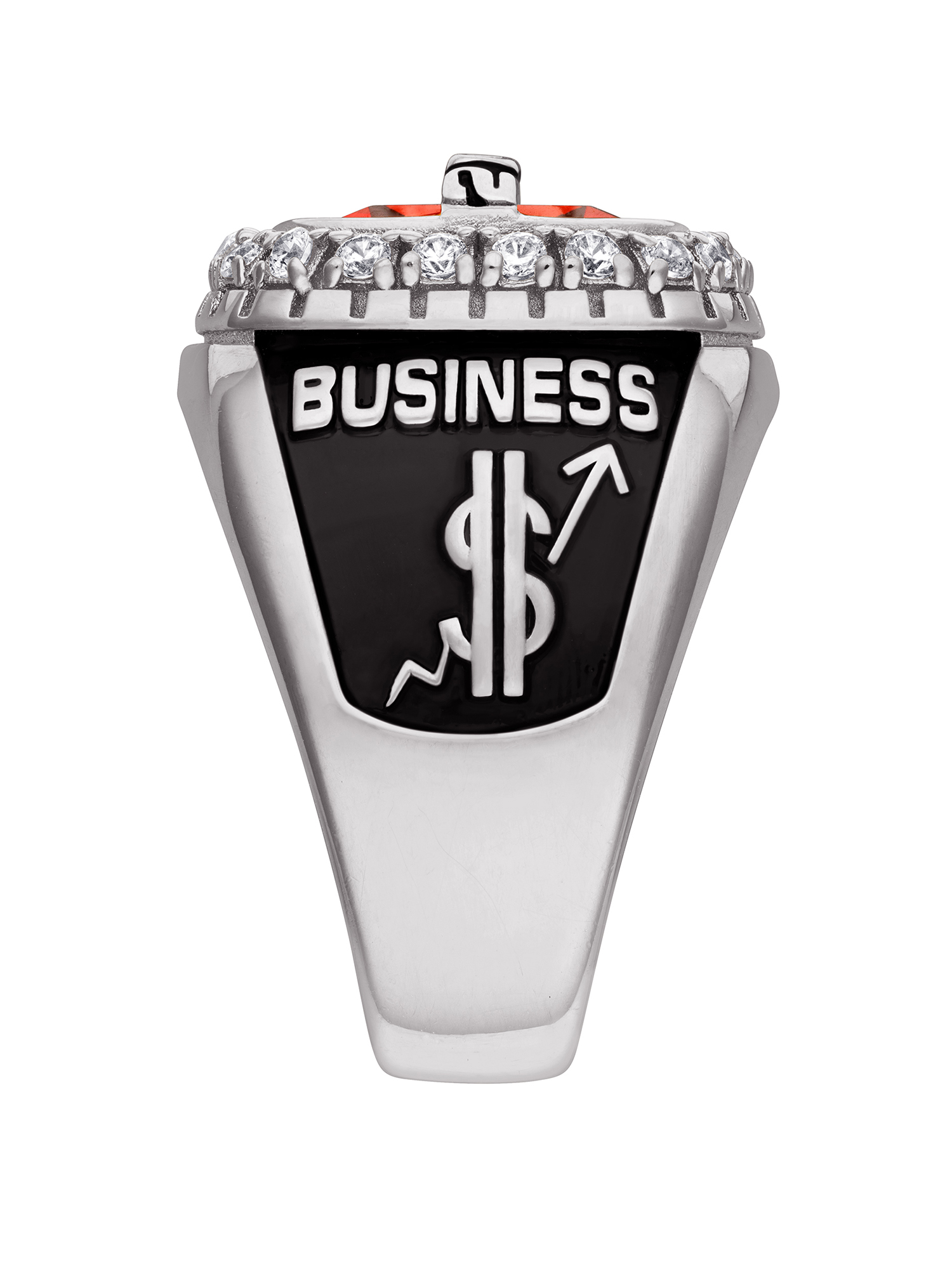 Order Now for Graduation, Freestyle Sterling Silver CZ Encrusted Top Class Ring, Personalized, High School or College - image 3 of 8