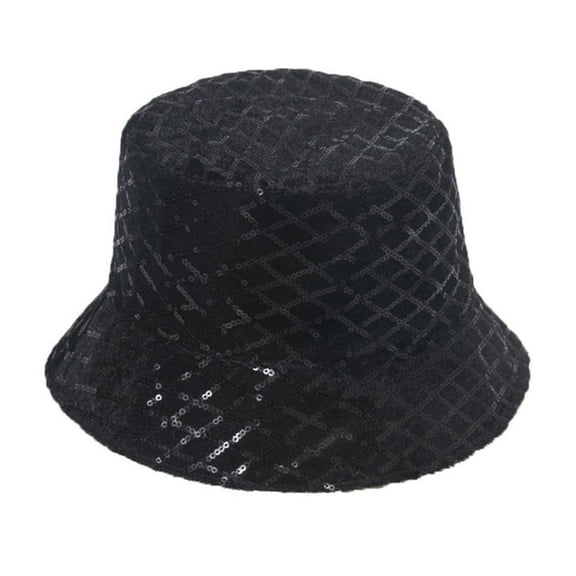 HAORUN Women Glitter Summer Sequins Bling Bucket Hat Sun Fisherman Cap for Party Travel