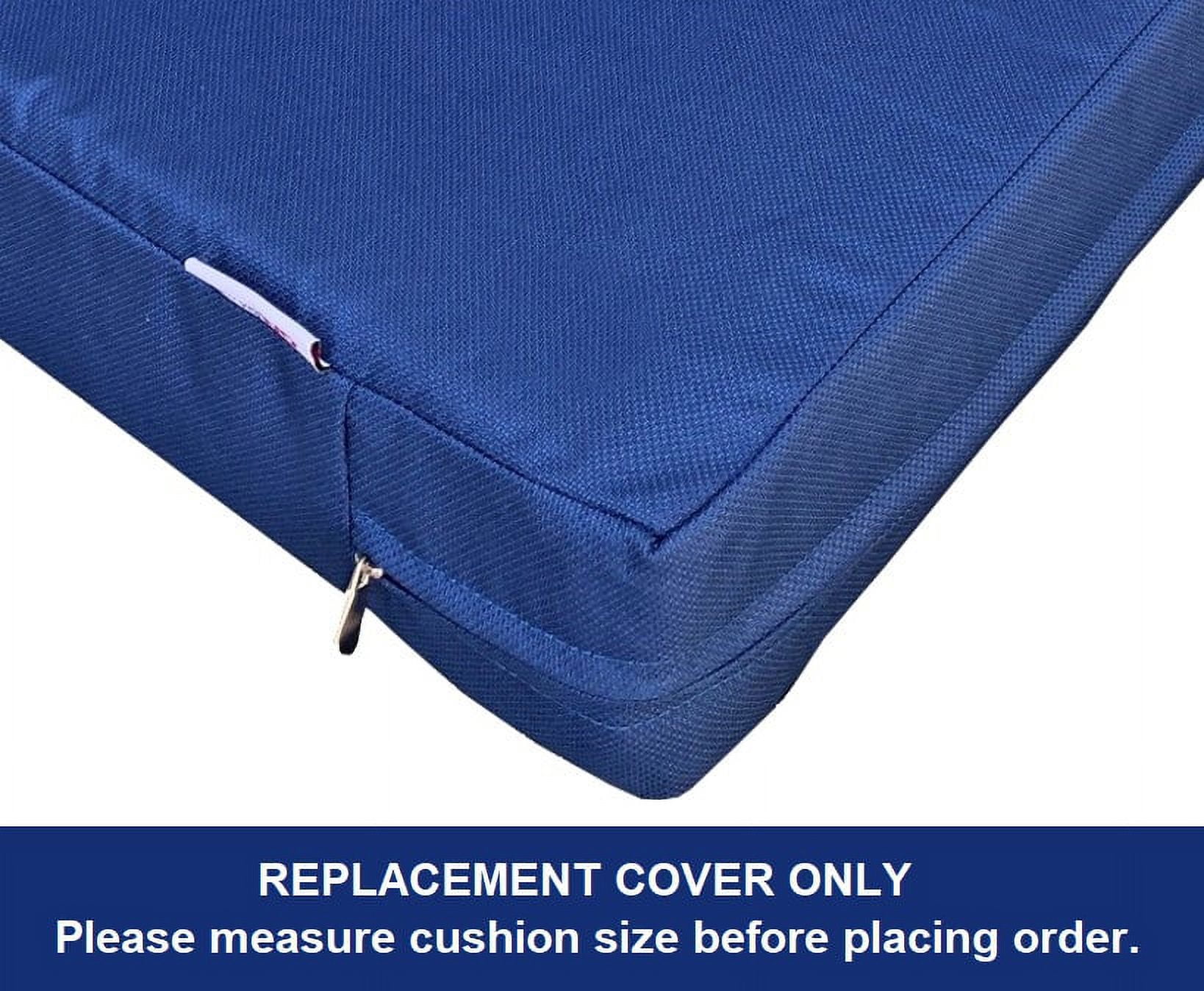 QQbed Deep Seat Cushion Covers, 4 Pack, Navy, Zippered Fabric, 24"x22"x4"