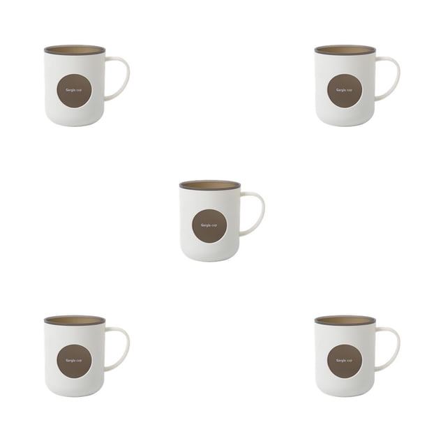 Bewildely Taza de enjuague bucal Color de contraste Parejas Tazas reutilizables Cepillo de de Almacenamiento con asa Accesorios de viaje Blanco blanco 5Conjunto