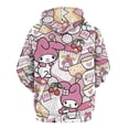 thumbnail image 3 of Kuromi And My Melody Hoodie 3D Print Pullover Hooded Long Sleeve Sweatshirts Tops Blouse with Pocket for Mens Womens, 3 of 8