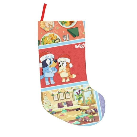Saiise Bluey Print 18 Inches Christmas Stockings,Large Stockings for for Christmas Xmas Tree Holiday Fireplace Family Decor Gifts