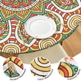 thumbnail image 4 of 44in Round Tablecloth with Elastic Edge, Waterproof Fitted Table Cover for 36-44" Tables, Floral Theme Polyester Reusable Table Cloths Wipe Clean for Picnic, Dining, Outdoor Use and Party Decor, 4 of 7