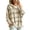 Beige, variant on Womens Hoodie Casual Hooded Sweater Plaid Drawstring Sweatshirt Boho Long Sleeve Pullover Knit Loose Fit Top Beige L