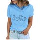 thumbnail image 2 of Tops de Cuello Alto para las Mujeres Amante Impreso Camiseta Cuello Redondo Manga Corta, Poliéster Spandex, 2 of 7