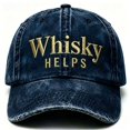 thumbnail image 2 of Washable Whiskey Embroidered Adjustable Baseball Cap Adult Outdoor Camping Hat, 2 of 4