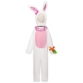 thumbnail image 6 of Ruyang Girls Boys Easter Outfit Cute Bunny Romper Long Ear Rabbit Hoodie Jumpsuit Toddler Kid Furry Warm Onesie Fleece Lined Clothes, 6 of 9